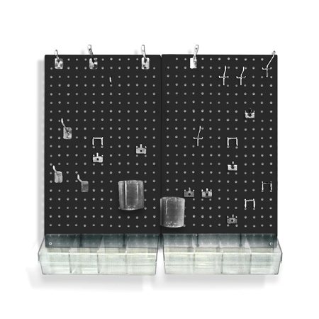 AZAR DISPLAYS 70-Piece Pegboard Organizer Kit (2- 13.5" x 22") 900945-BLK